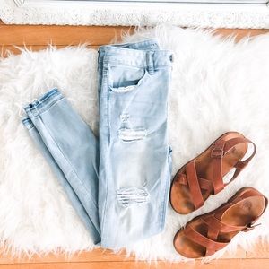 Distressed Light Wash Jeans